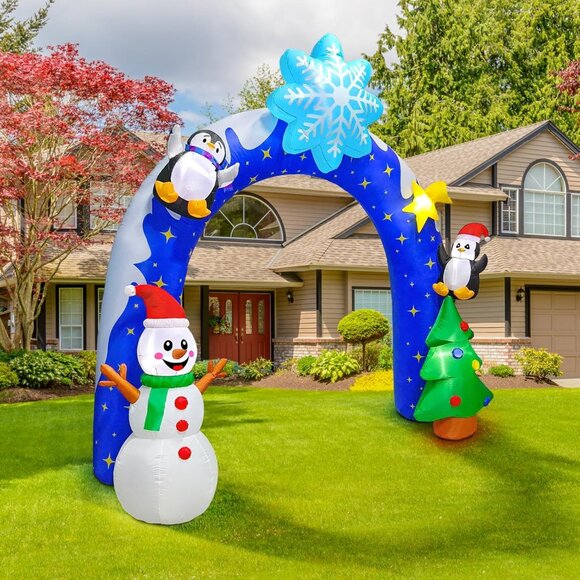 🆕10FT Christmas Inflatables Winter Snowman Arch LED Yard Outdoor Decorations - Picture 5 of 8